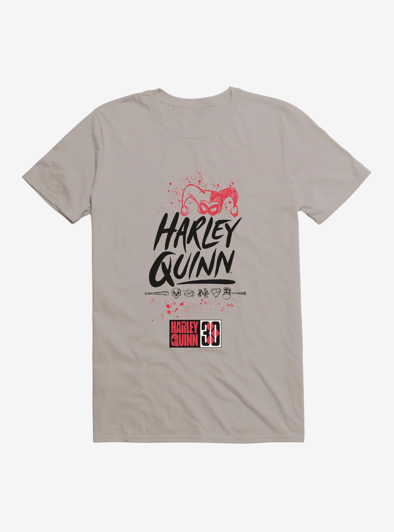 Harley Quinn Logo T-Shirt, LIGHT GREY, hi-res