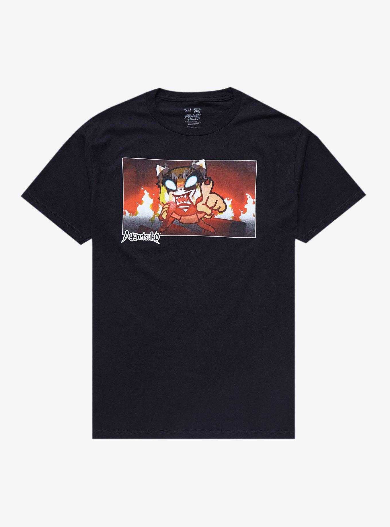Aggretsuko Flame T-Shirt, BLACK, hi-res