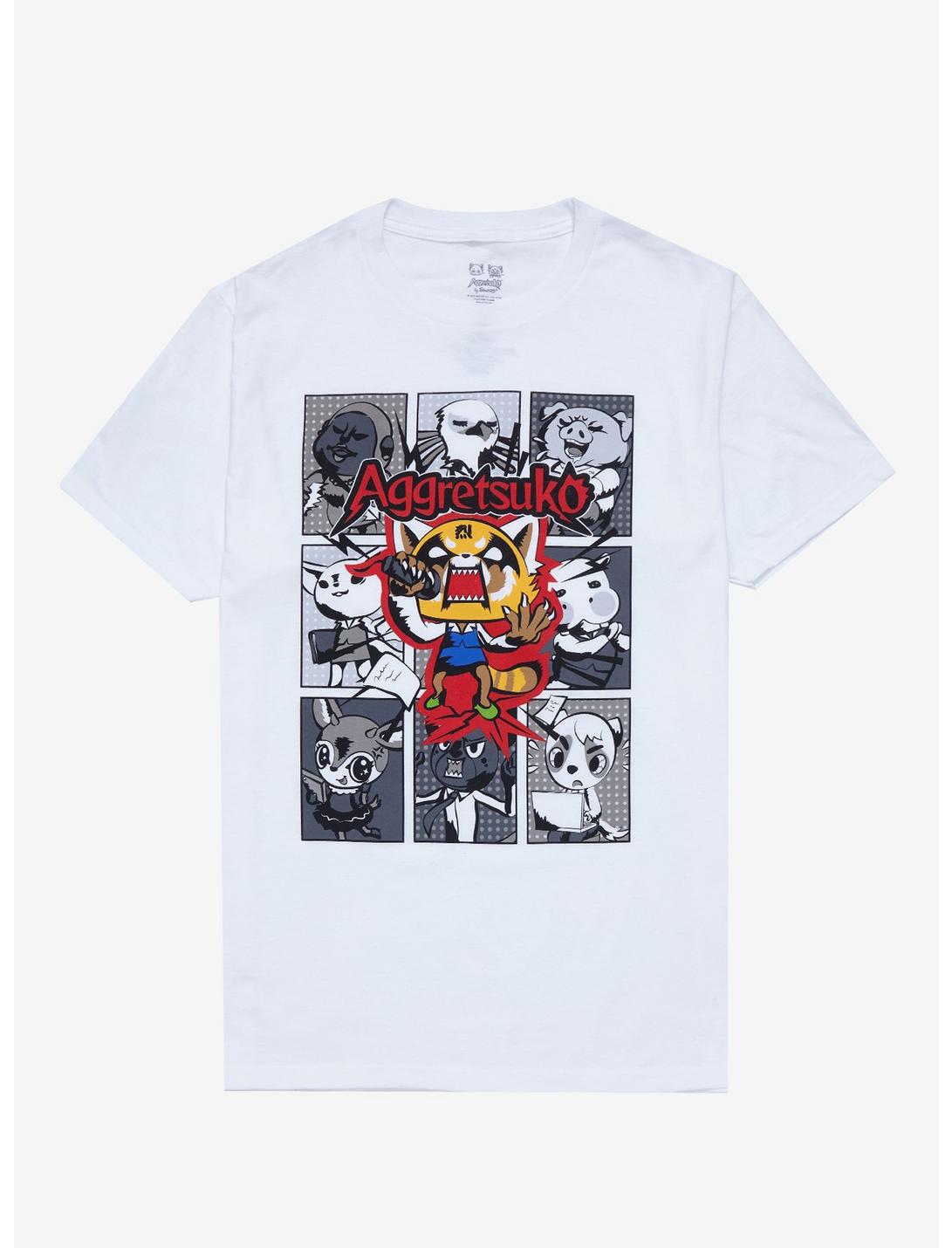 Aggretsuko Angry Grid Panel T-Shirt, MULTI, hi-res