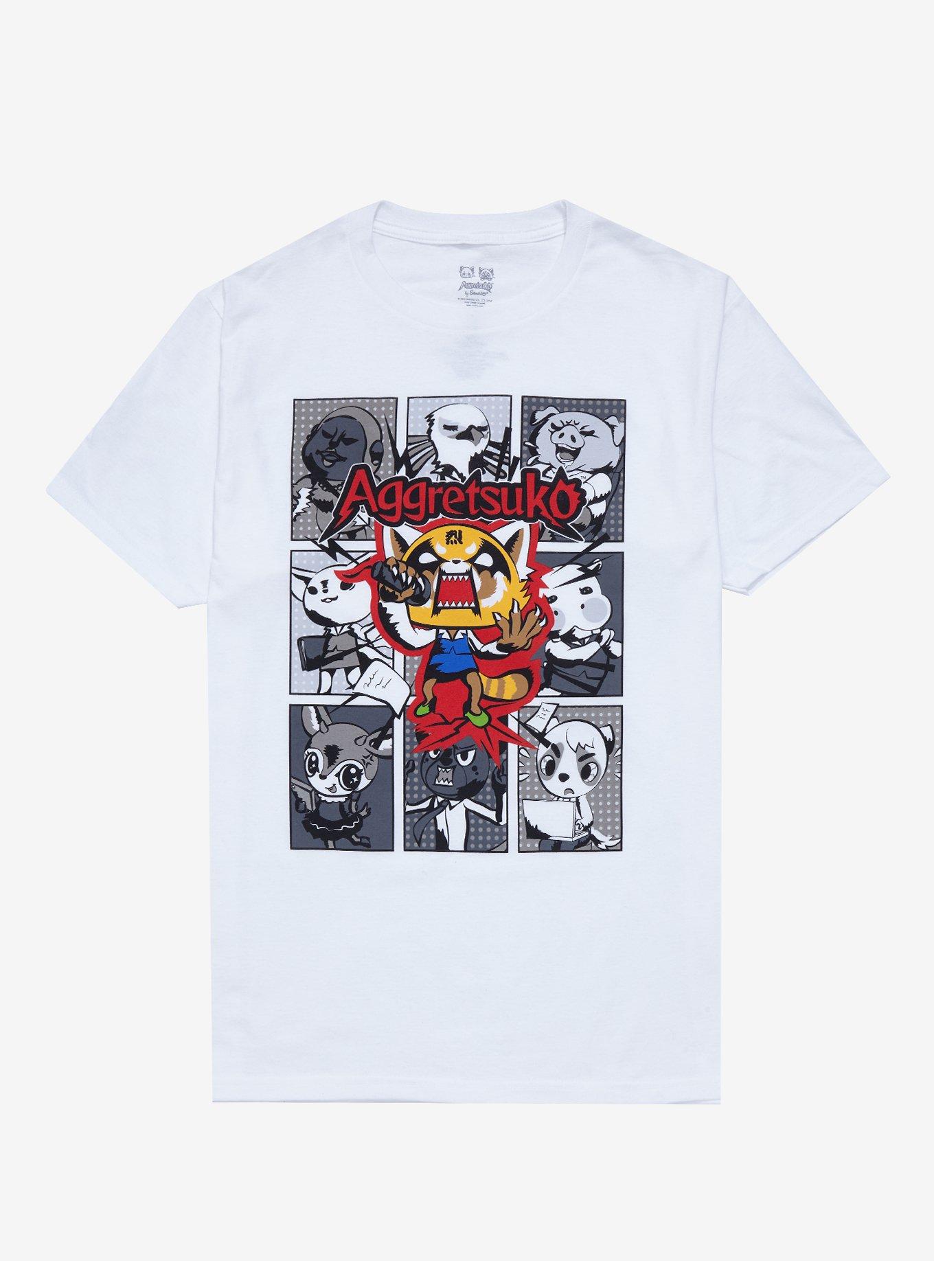 Aggretsuko Angry Grid Panel T-Shirt, MULTI, hi-res