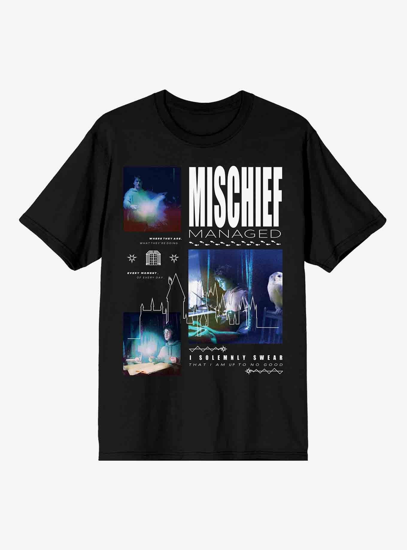 Harry Potter Mischief Managed Collage T-Shirt, BLACK, hi-res