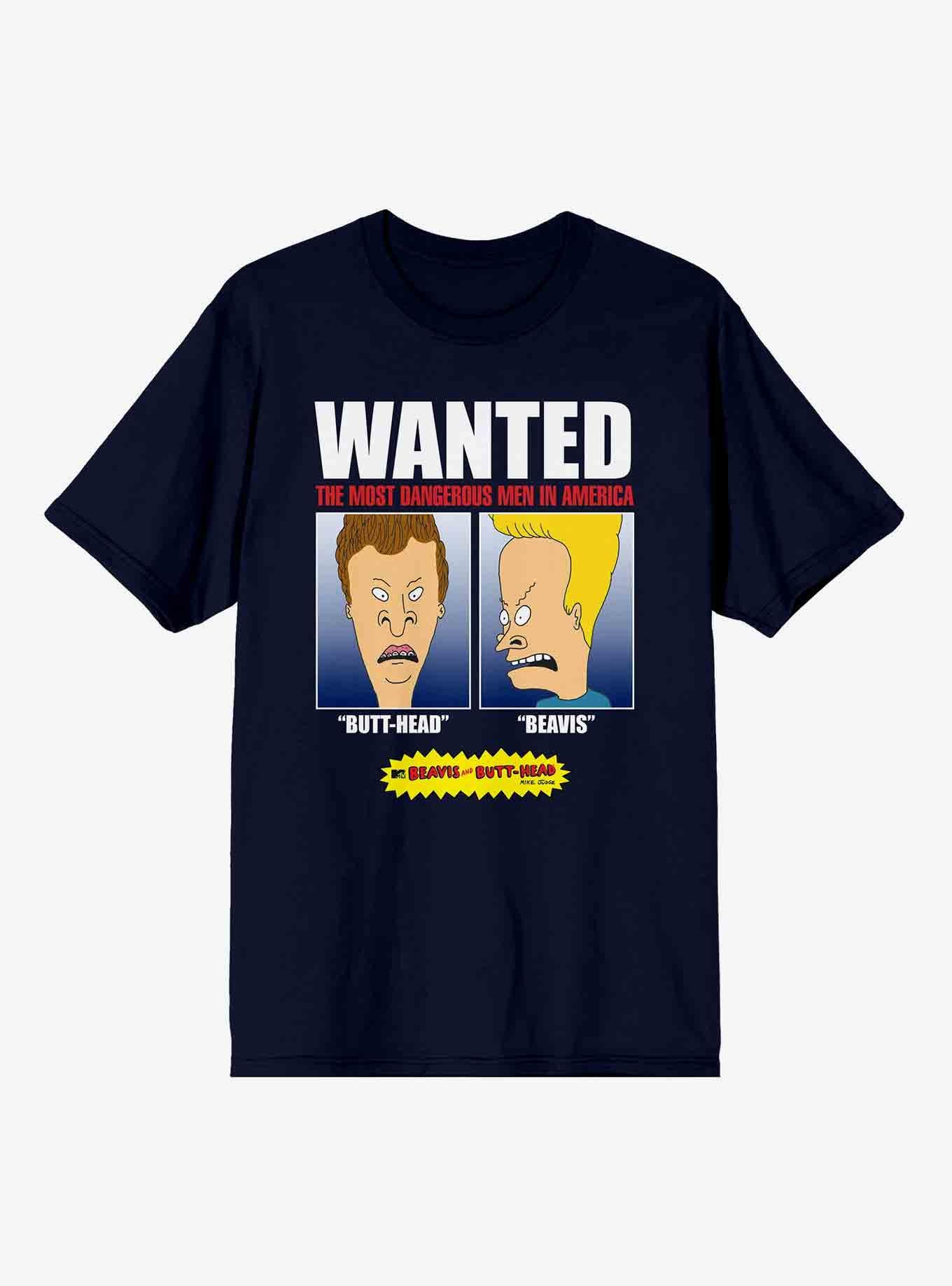 Beavis And Butt-Head Wanted T-Shirt, NAVY, hi-res
