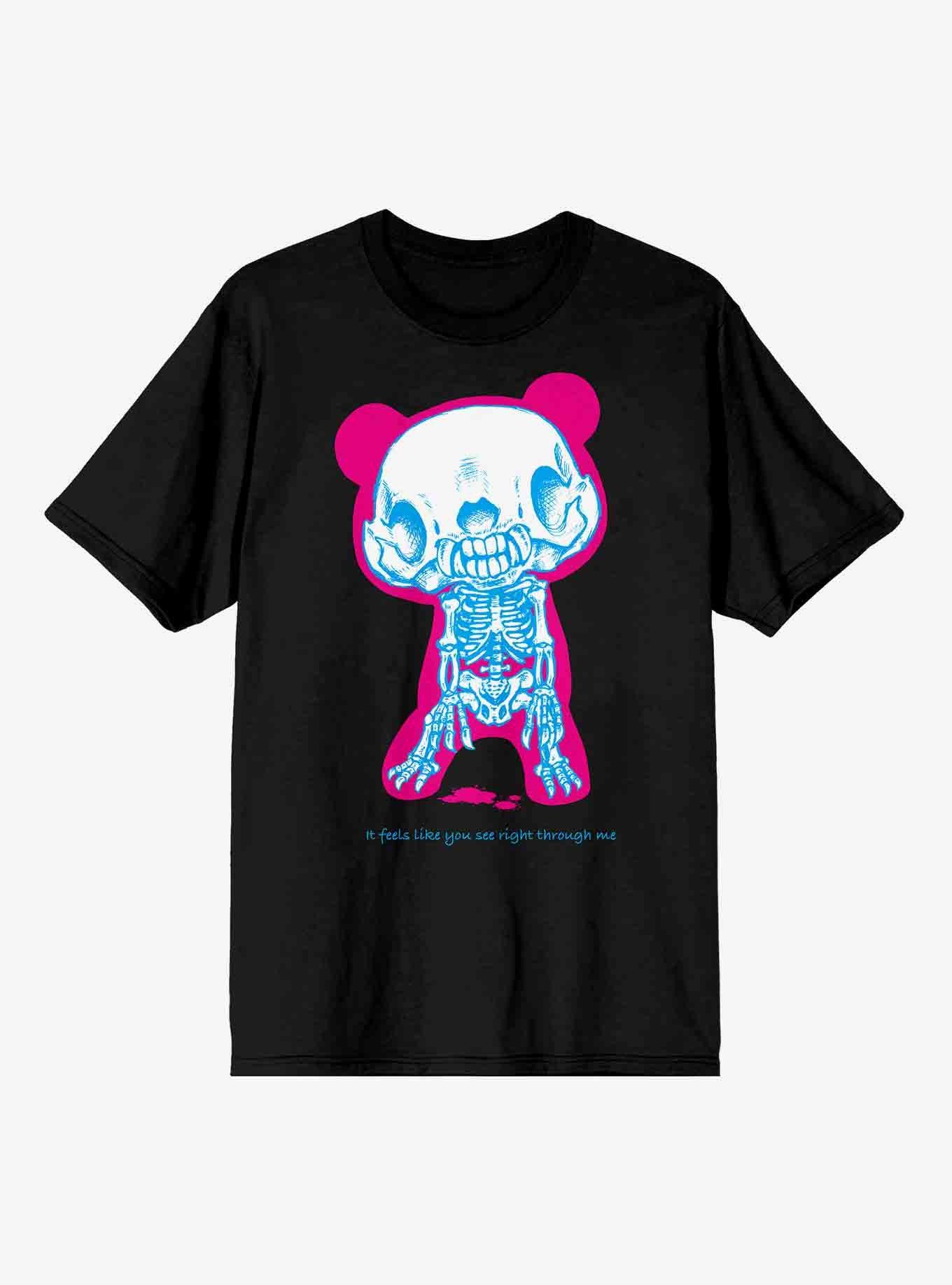 Gloomy Bear Skeleton T-Shirt, BLACK, hi-res