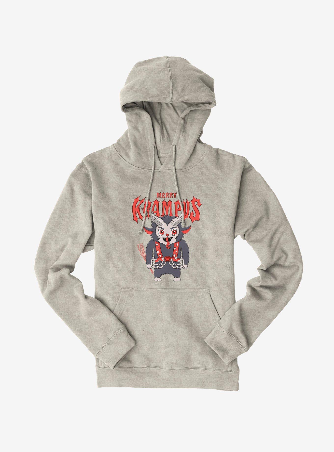 Krampus Christmas Merry Krampus Hoodie, OATMEAL HEATHER, hi-res