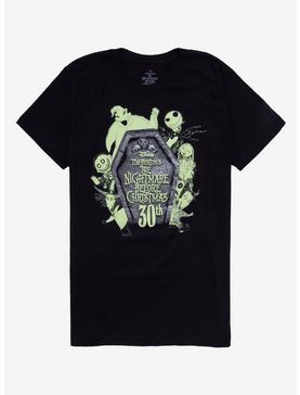 The Nightmare Before Christmas 30th Anniversary Glow-In-The-Dark Tombstone T-Shirt Hot Topic Exclusive, , hi-res