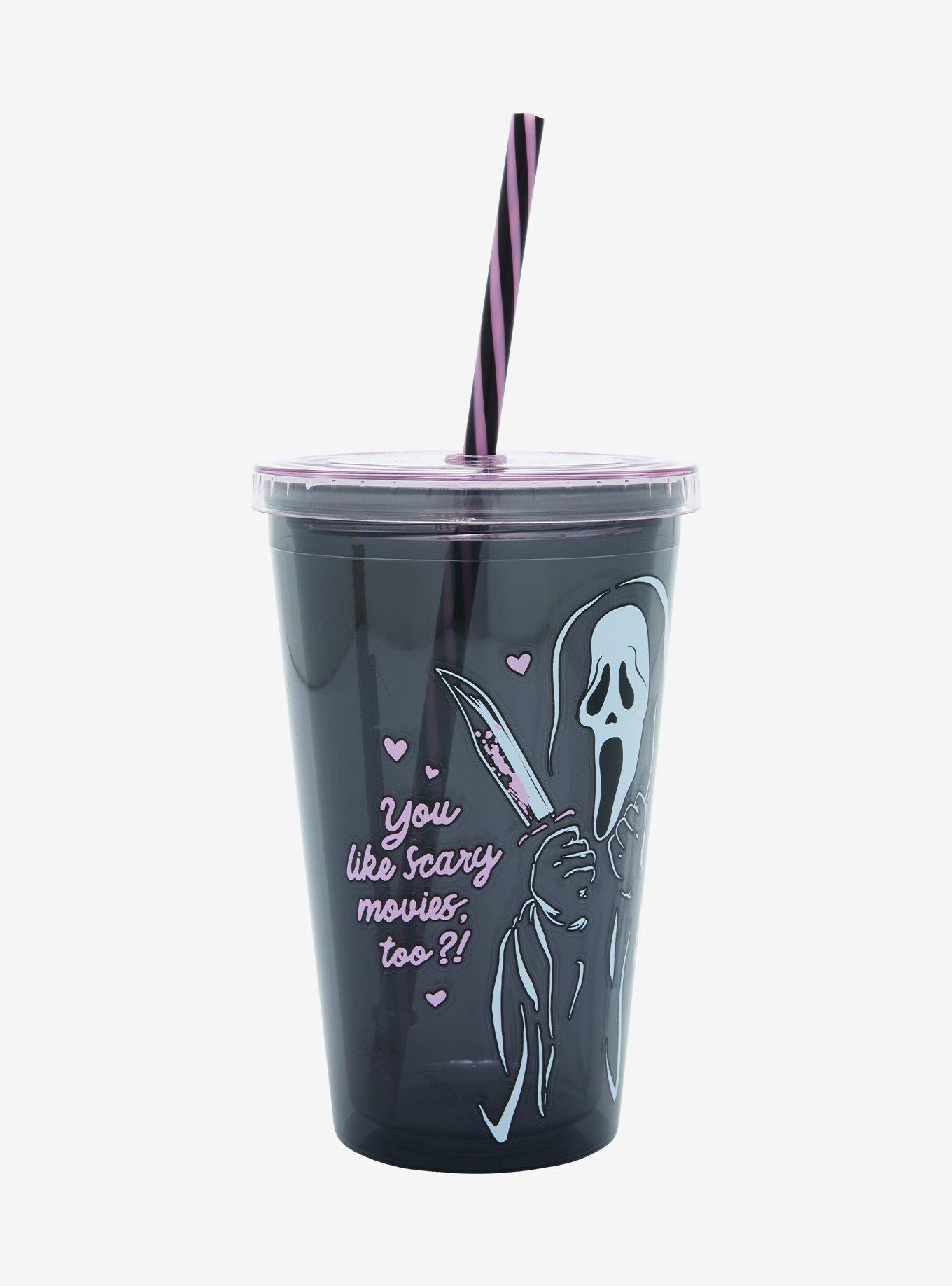Goth Black 40 Oz Tumbler with Handle and Straw, Large Big