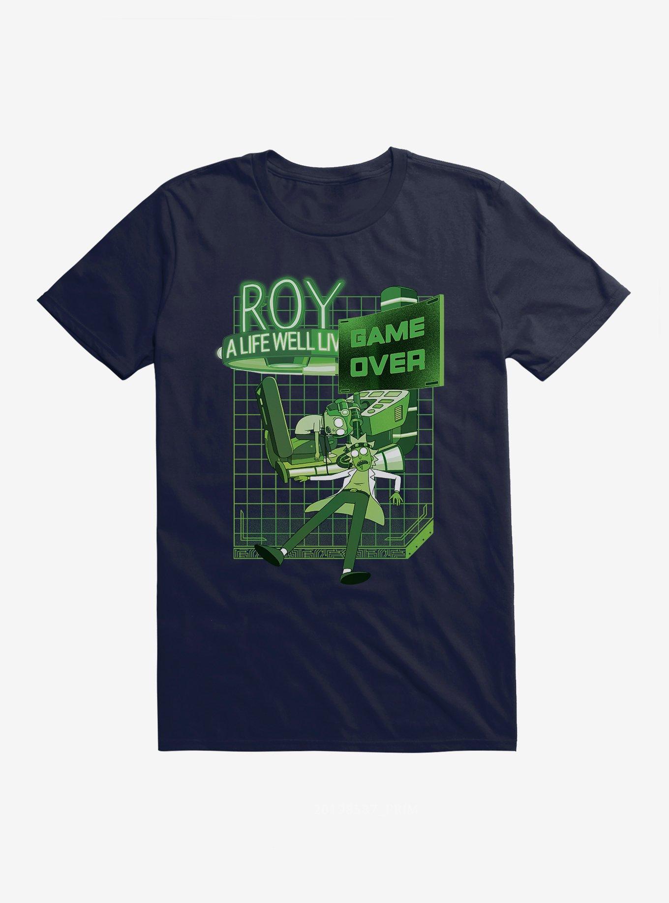 Rick And Morty Game Over T-Shirt, NAVY, hi-res