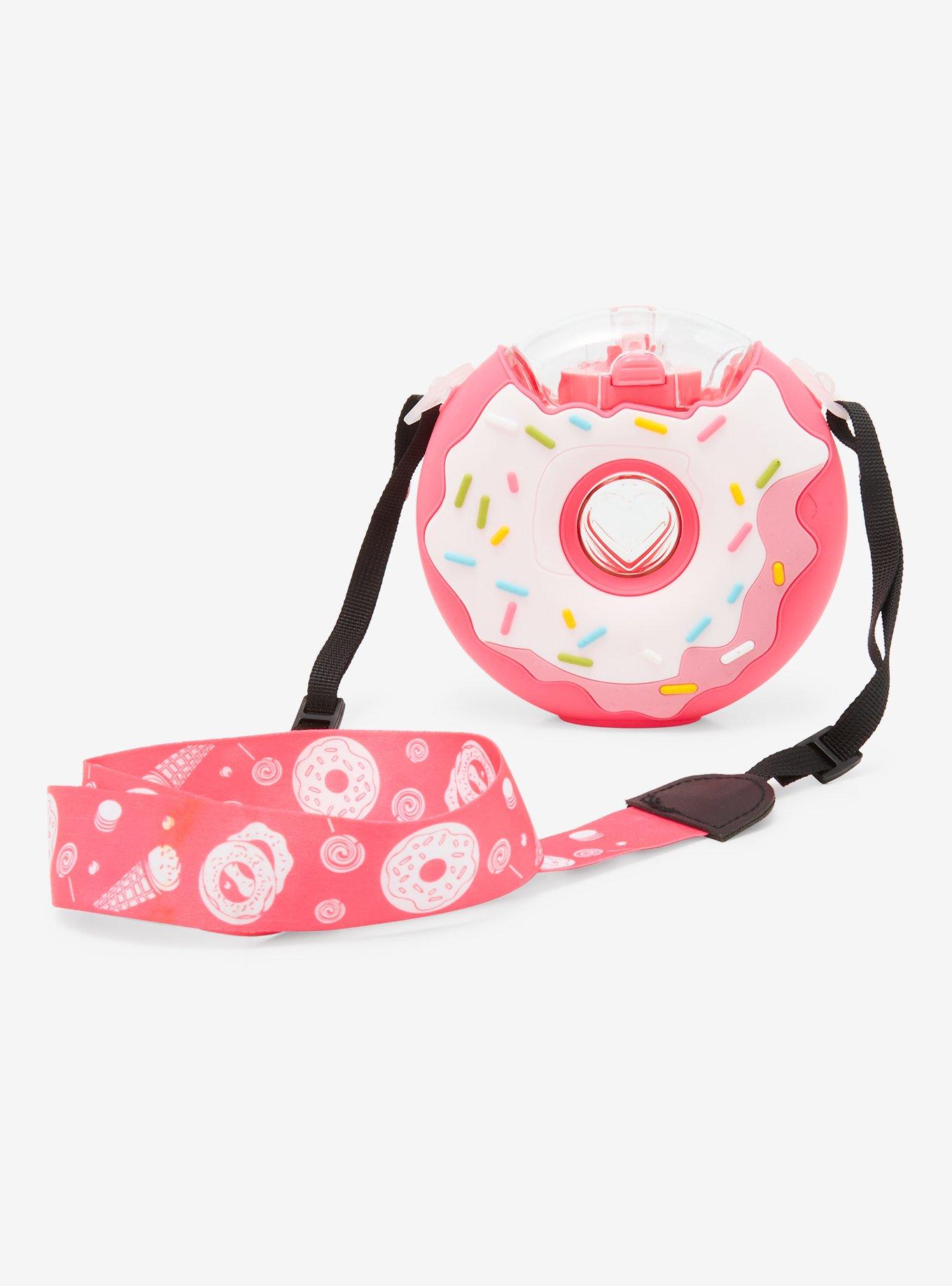 Pink Donut Figural Water Bottle