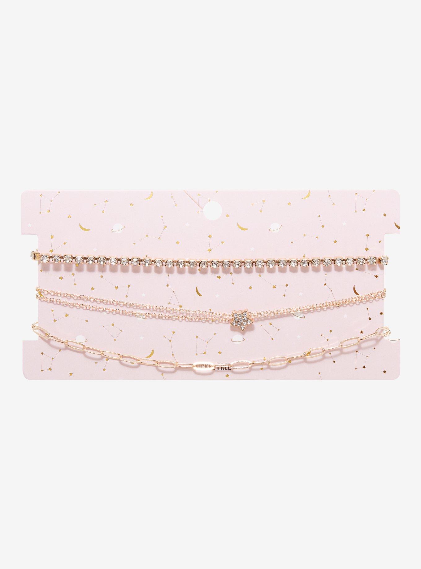 Simple Gold Bling Choker Set, , hi-res