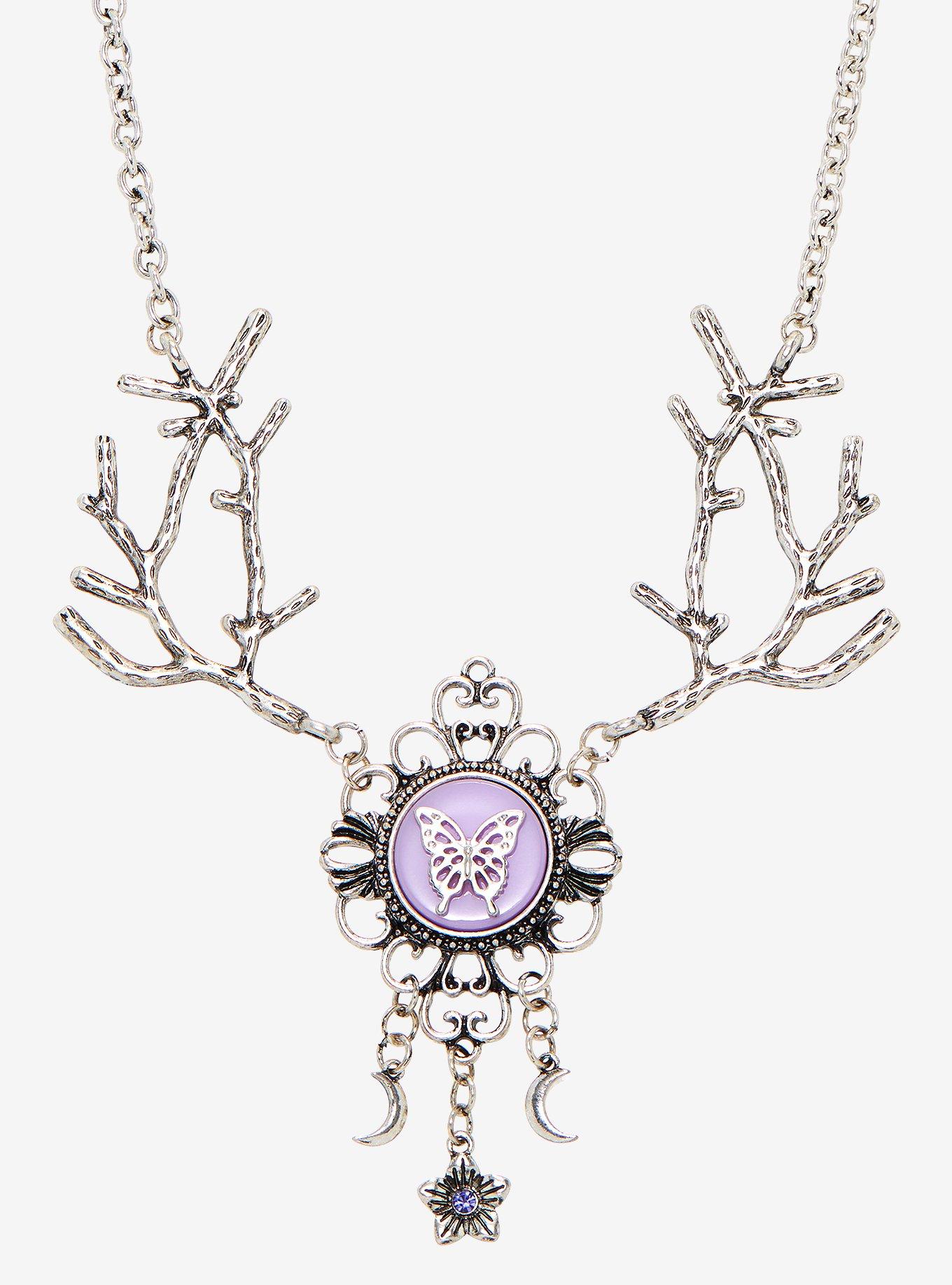 Butterfly Branch Cameo Necklace, , hi-res