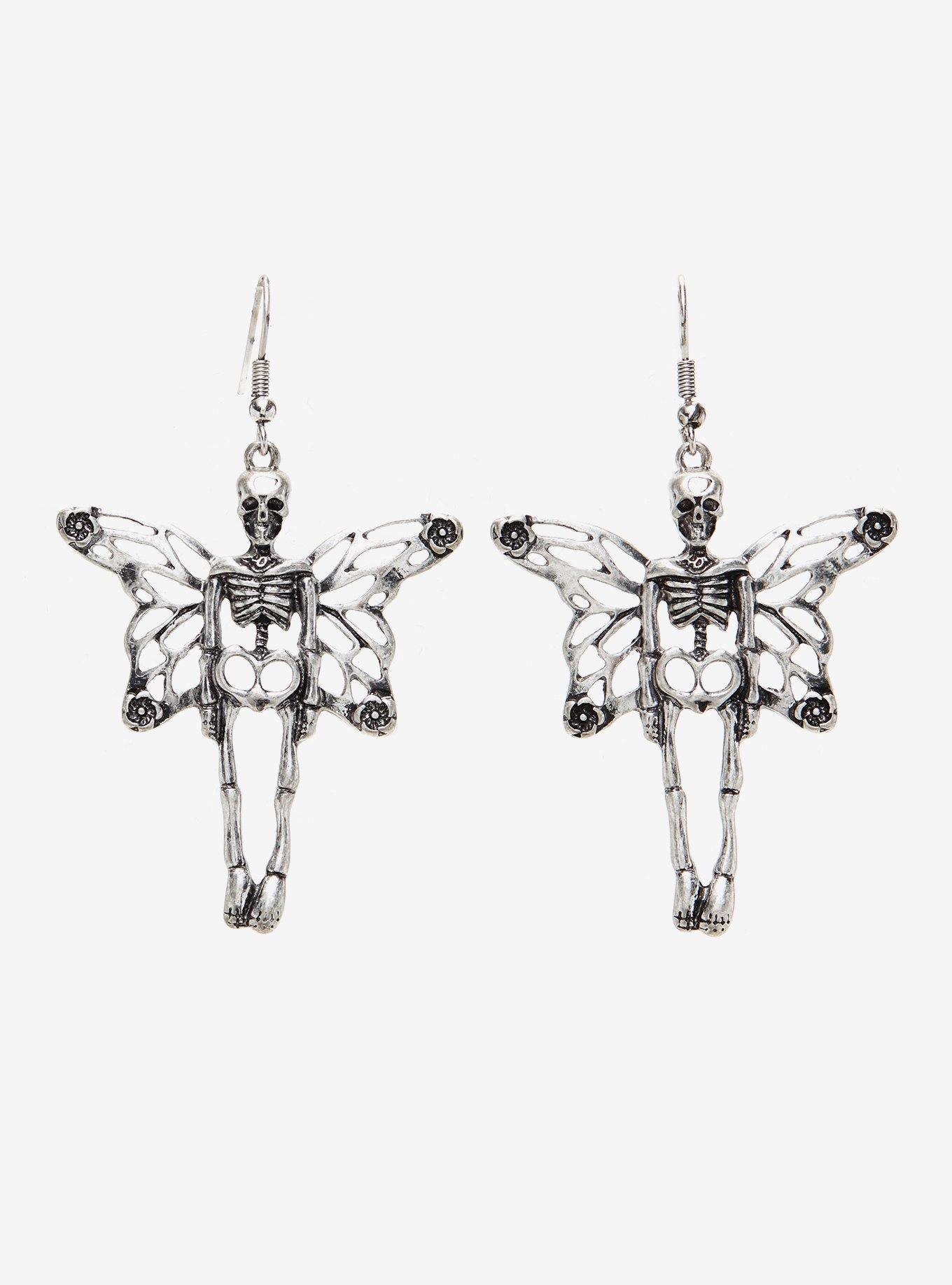 Skeleton Fairy Drop Earrings, , hi-res