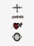 Gothic Heart Cross Ring Set, , hi-res