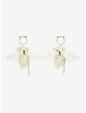 Angel Plush Teddy Bear Drop Earrings, , hi-res