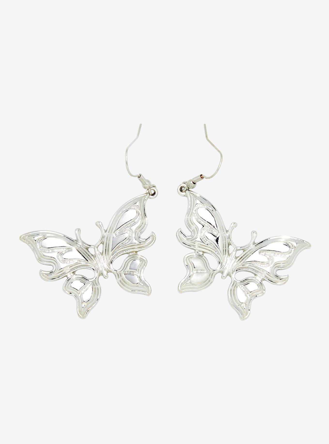 Ornate Edgy Butterfly Earrings, , hi-res