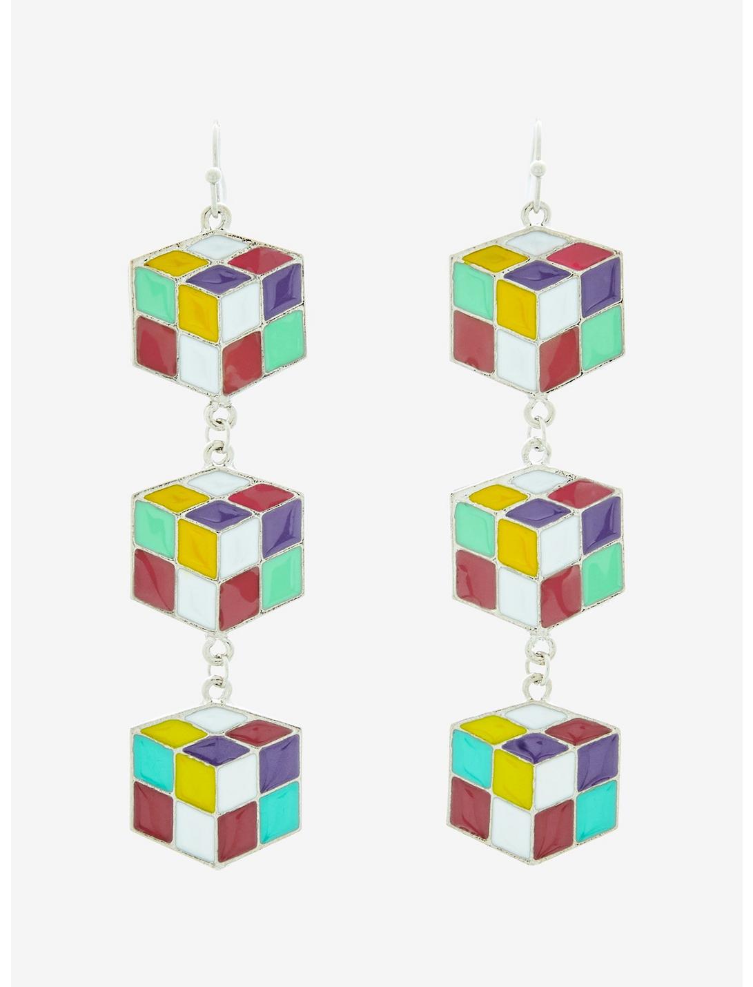 Pastel Gamer Cubes Drop Earrings, , hi-res