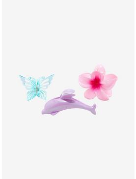 Y2K Dolphin Butterfly Claw Hair Clip Set, , hi-res