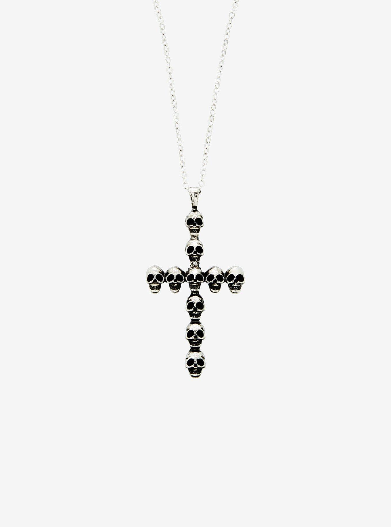 Social Collision Skull Cross Necklace