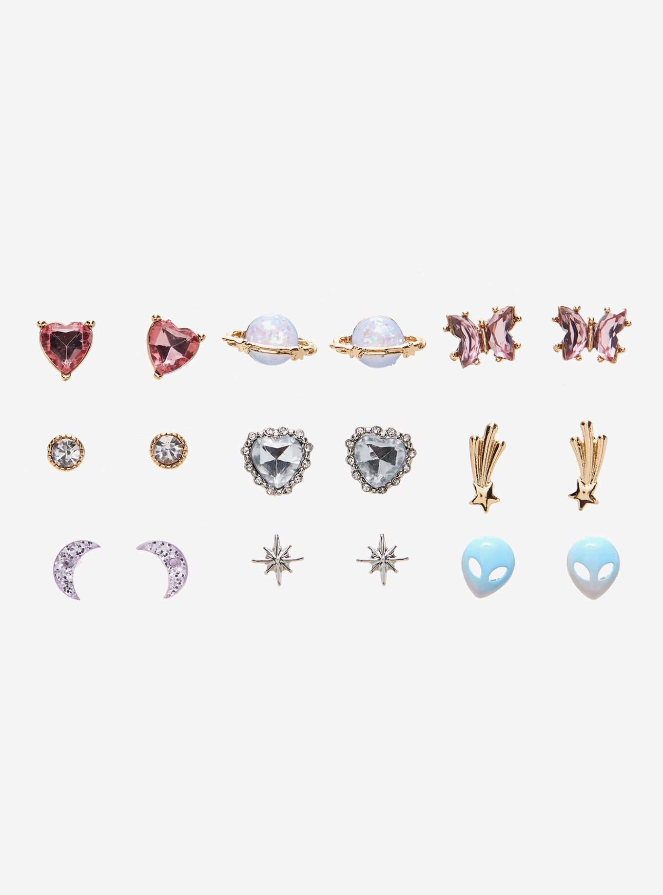 Alien Planet Bling Stud Earring Set, , hi-res