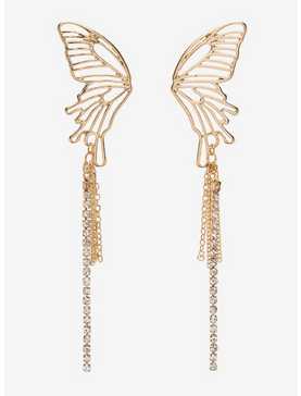 Cosmic Aura Butterfly Wing Chain Earrings, , hi-res