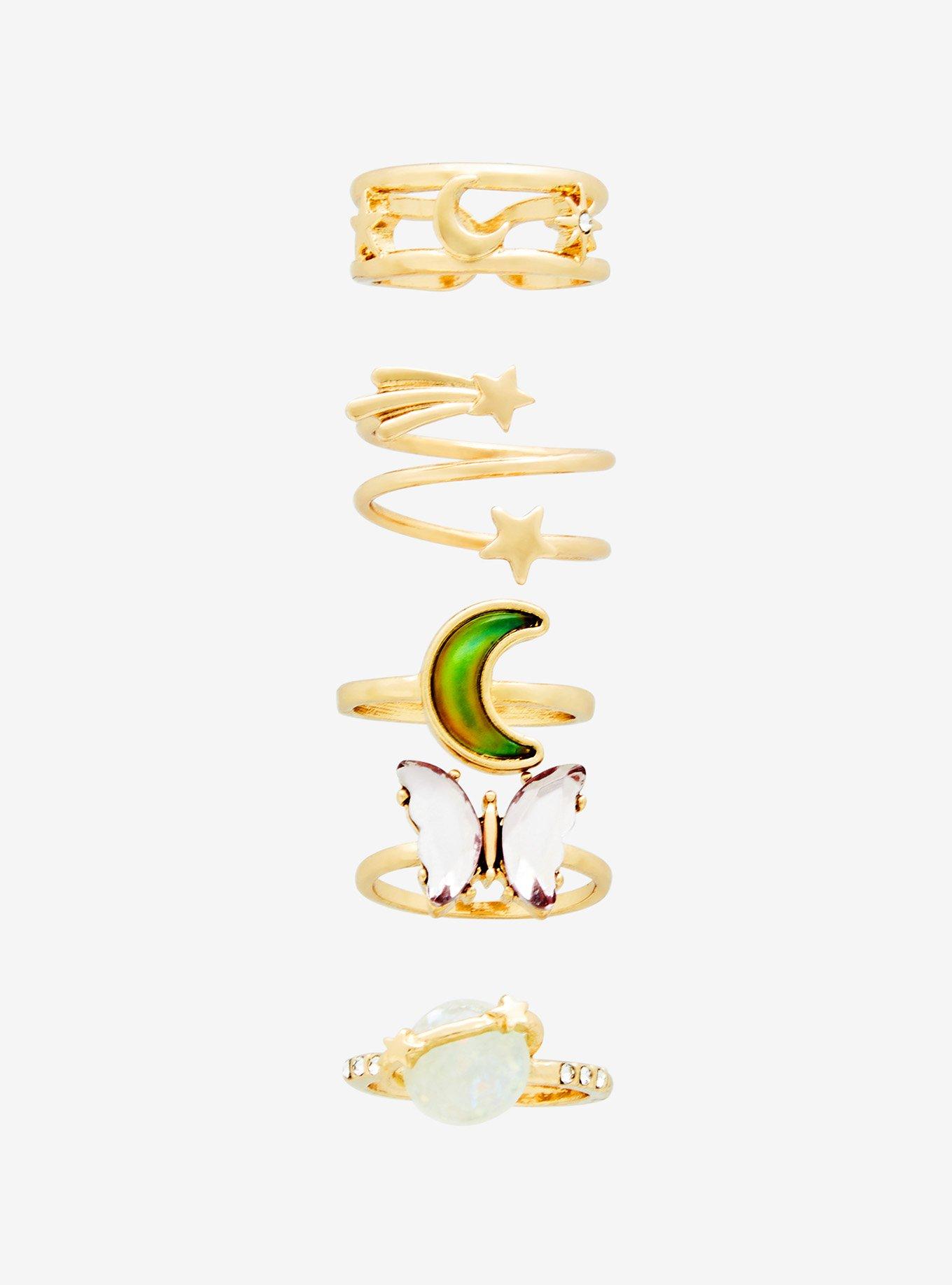 Cosmic Aura Celestial Butterfly Ring Set | Hot Topic