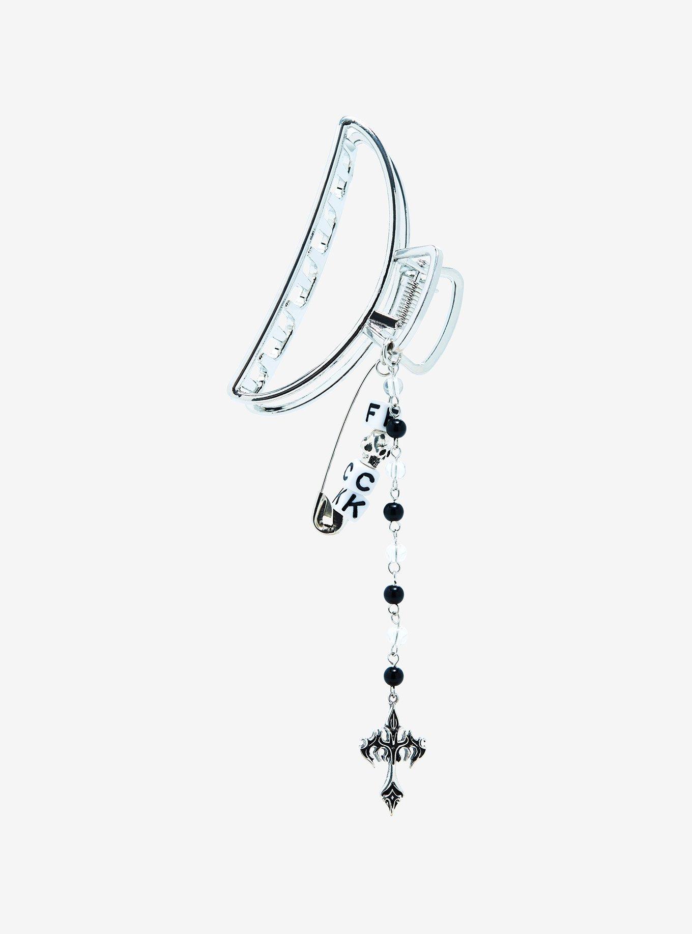 Safety Pin Claw Hair Clip, , hi-res