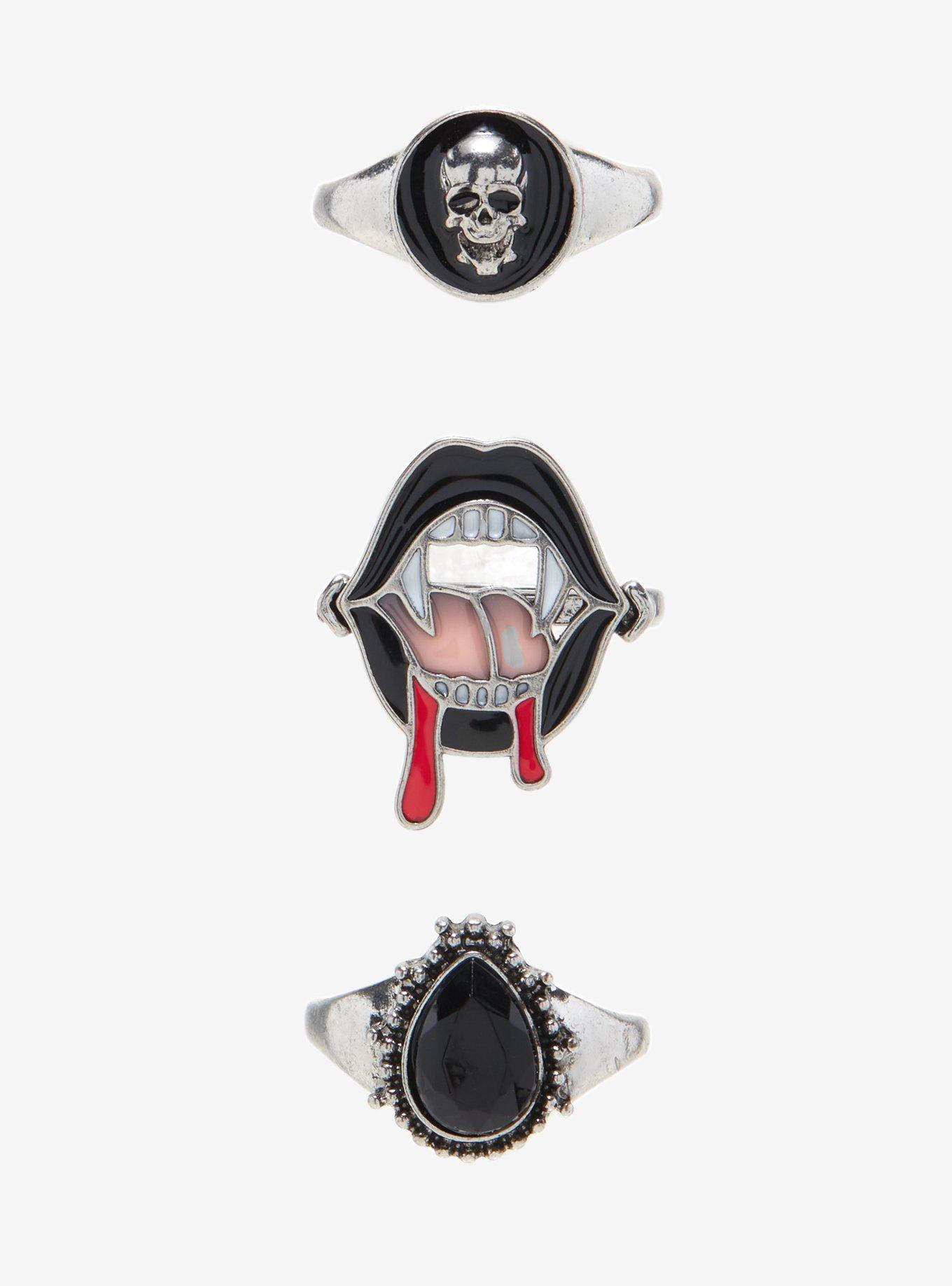 Vampire Fang Gem Ring Set, , hi-res