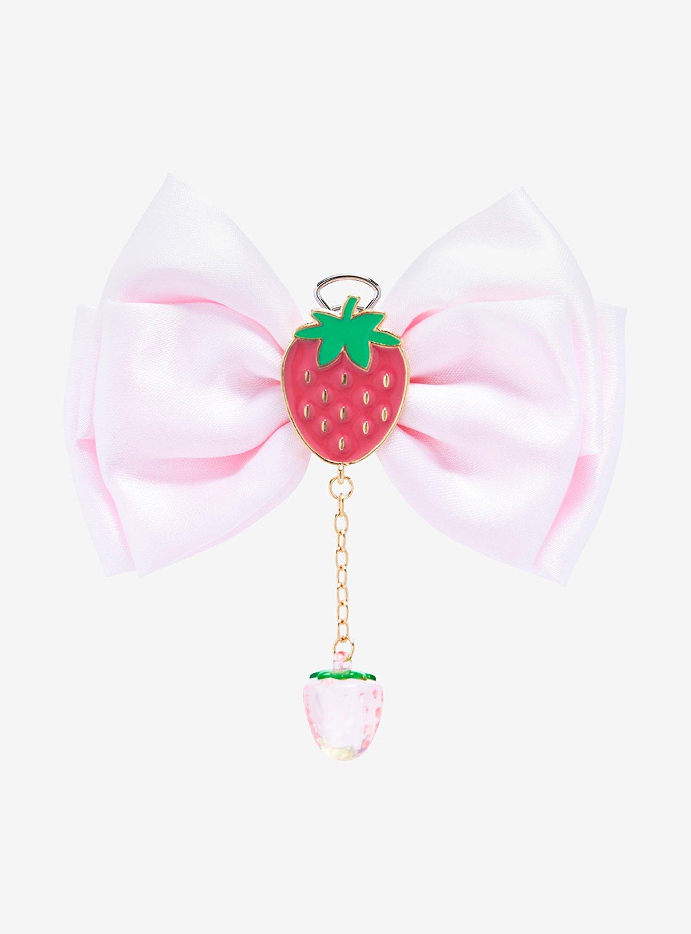 Strawberry Charm Hair Bow, , hi-res