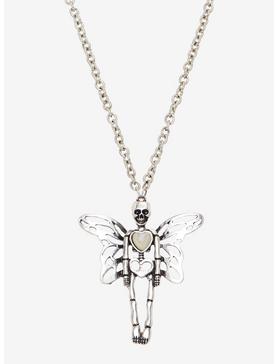Winged Skeleton Opal Heart Necklace, , hi-res