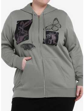 Thorn & Fable Forest Fairies & Butterflies Girls Zip-Up Hoodie Plus Size, , hi-res