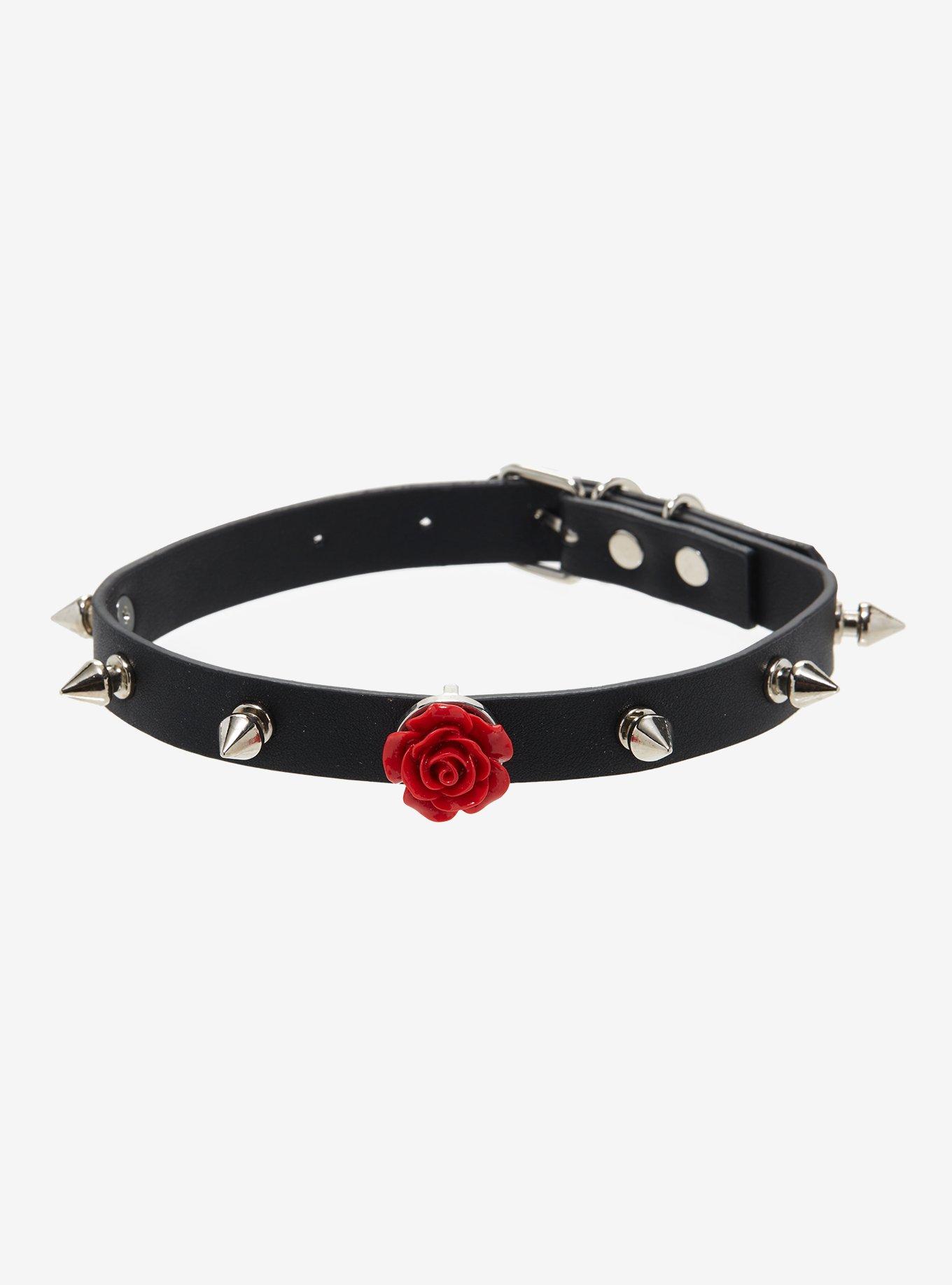 Red Rose Spike Choker, , hi-res