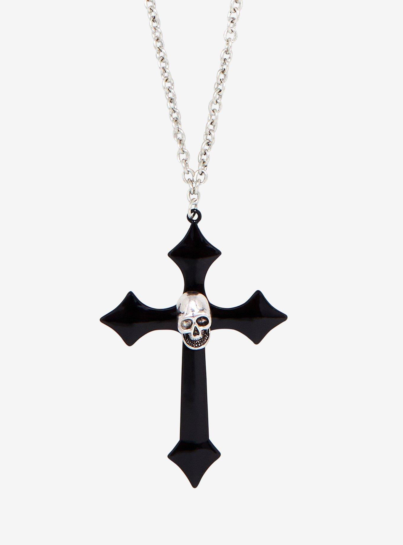 Gothic Skull Pendant Necklace, , hi-res