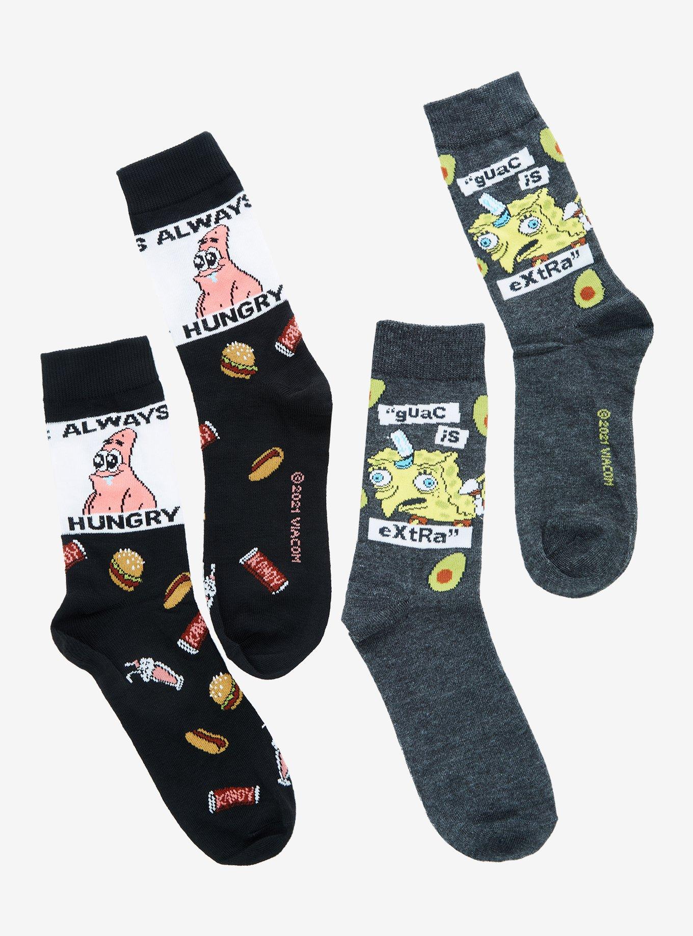 SpongeBob SquarePants Food Crew Socks 2 Pair, , hi-res