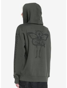 Plus Size Thorn & Fable Forest Green Skeleton Fairy Girls Hoodie, , hi-res