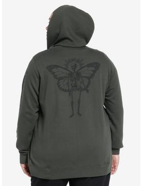 Plus Size Thorn & Fable Forest Green Skeleton Fairy Girls Hoodie Plus Size, , hi-res