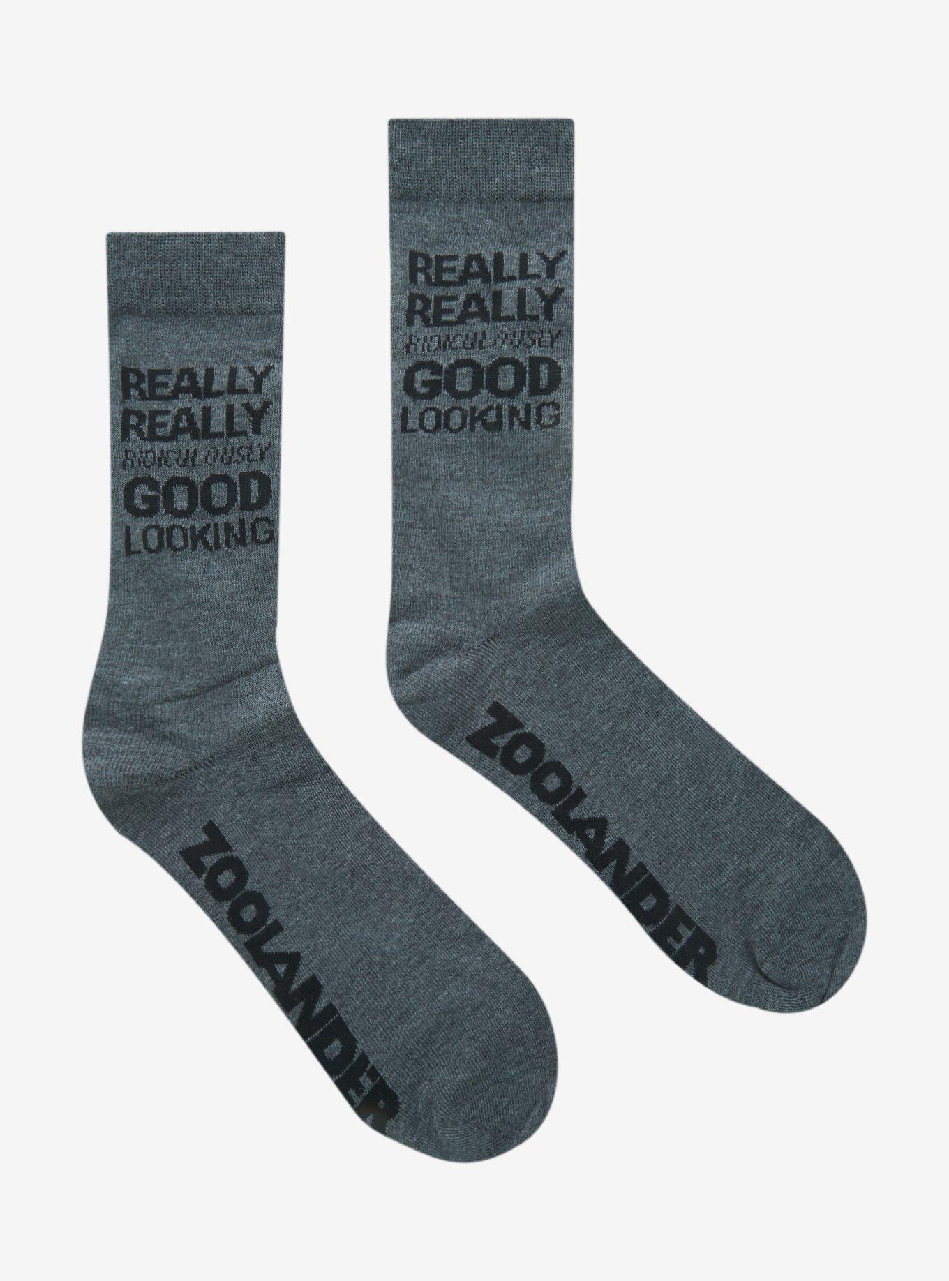 Zoolander Good Looking Quote Crew Socks, , hi-res