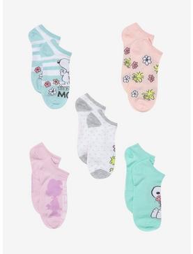 Peanuts Mother's Day Flower No-Show Socks 5 Pair, , hi-res