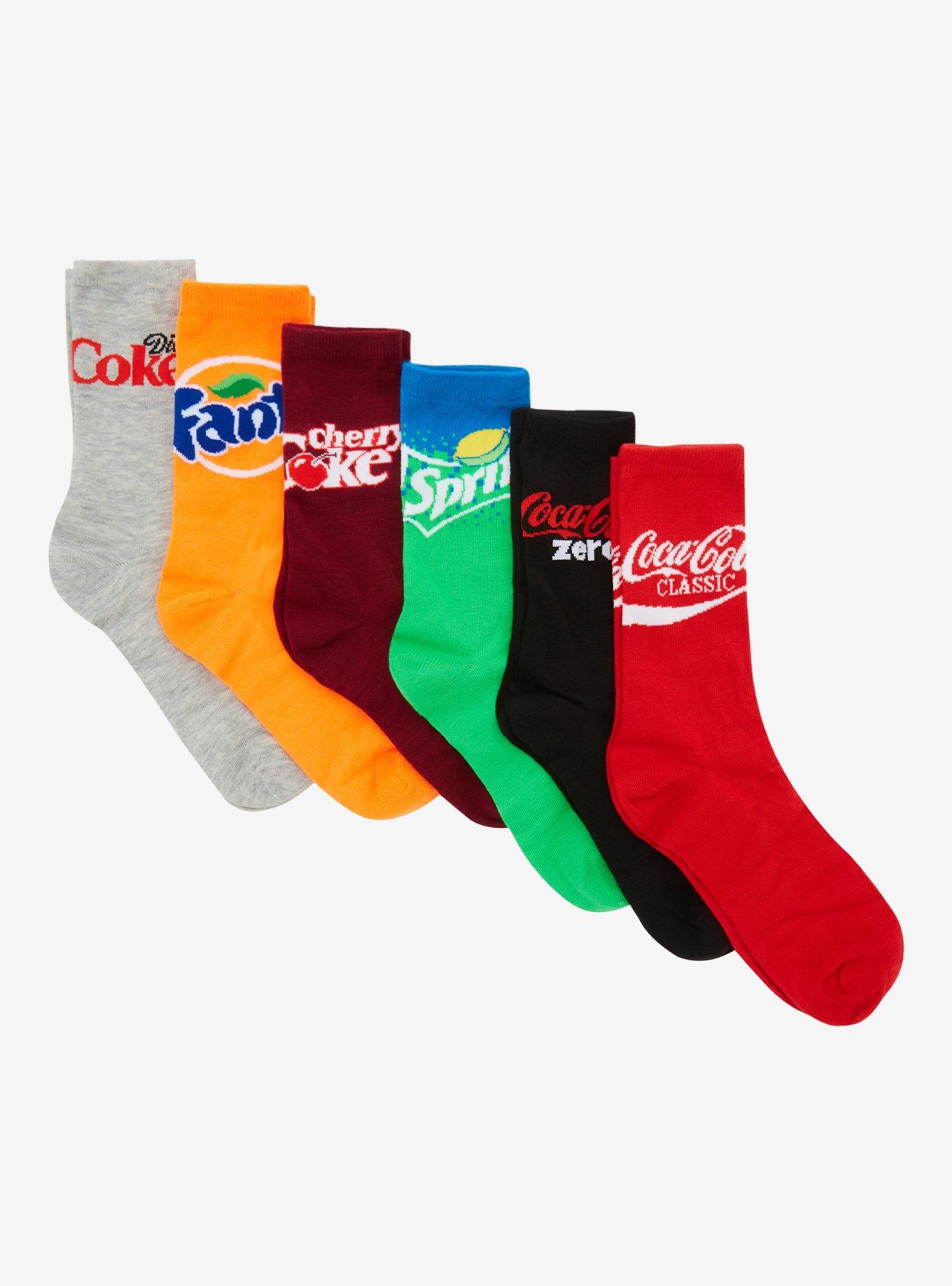 Coca-Cola Soda Box Crew Socks 6 Pair