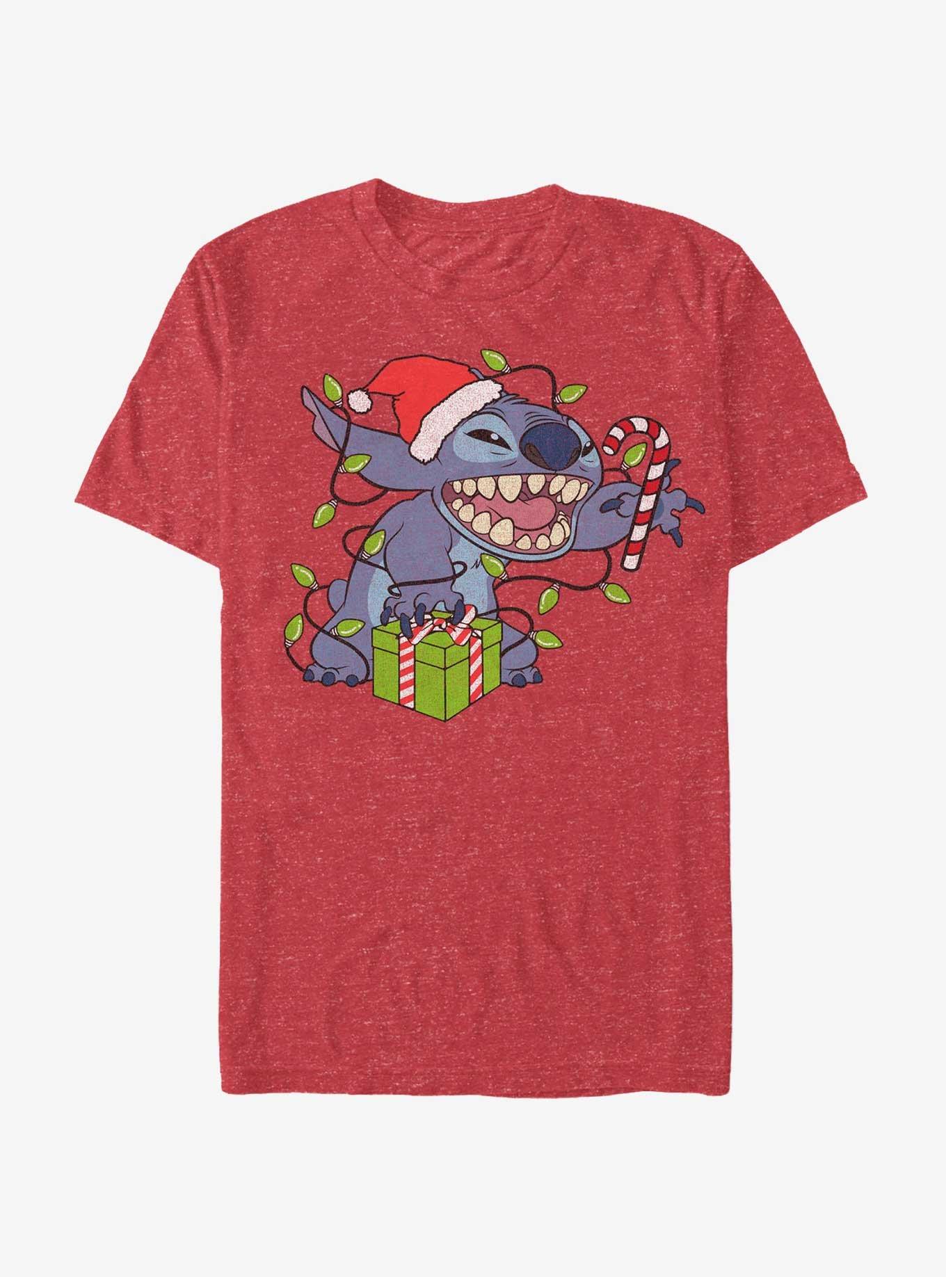 Disney Lilo & Stitch Merry Stitchmas T-Shirt, RED HTR, hi-res