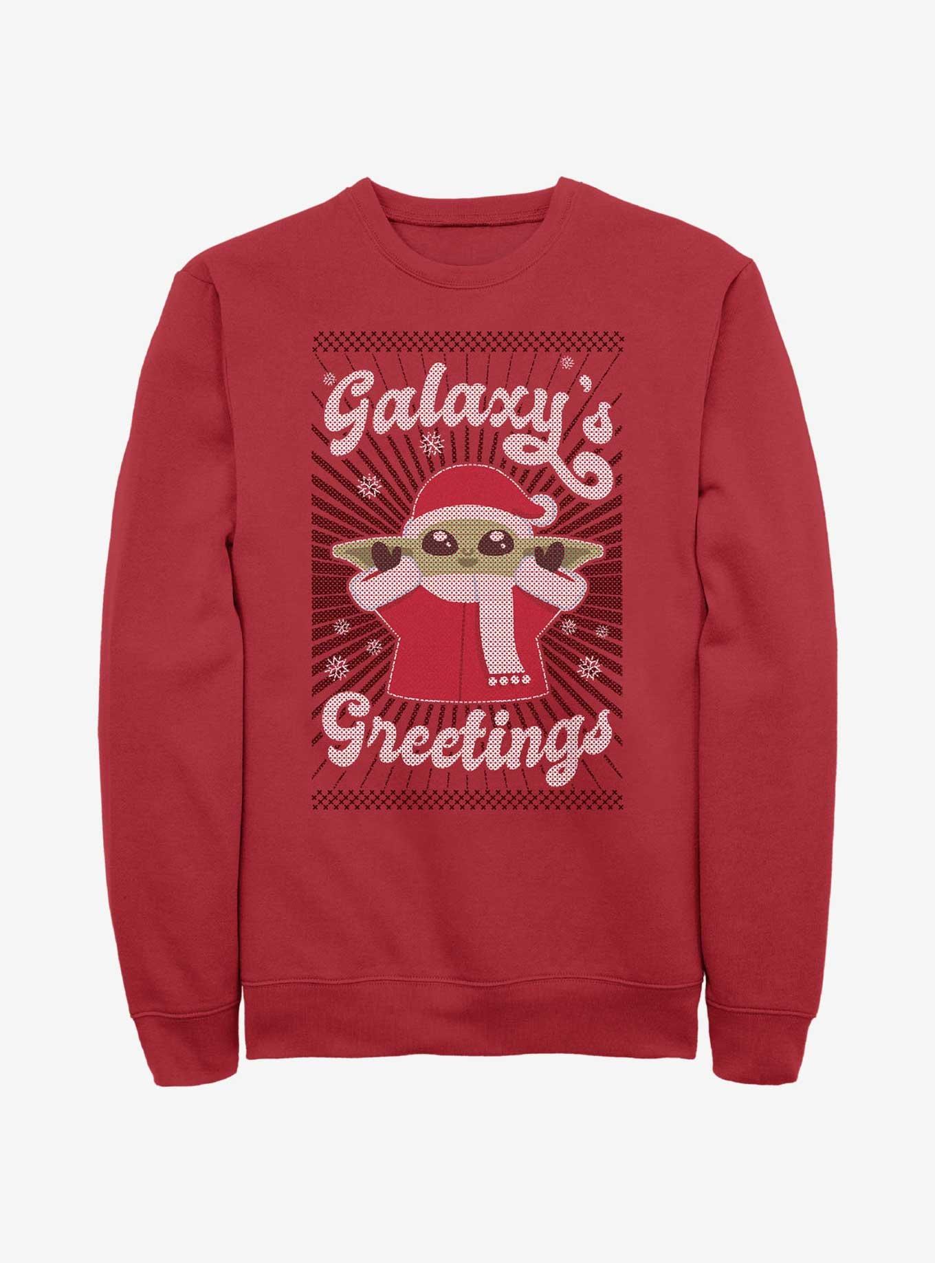 Star Wars The Mandalorian Grogu Galaxy's Greetings Sweatshirt, , hi-res
