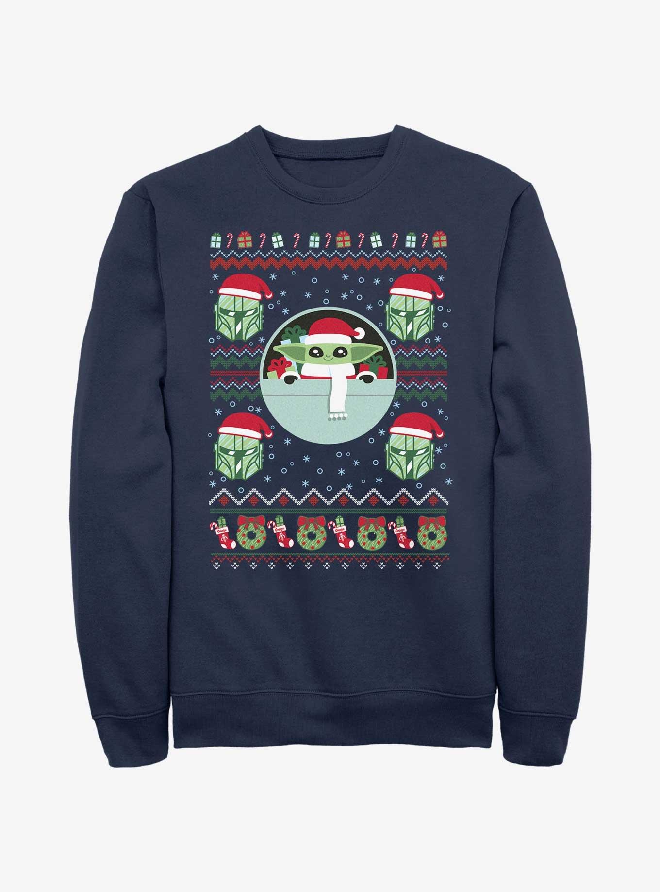 Baby Yoda Boba Fett The Mandalorian Baltimore Ravens Ugly Christmas Sweater  Sweatshirt - Trends Bedding