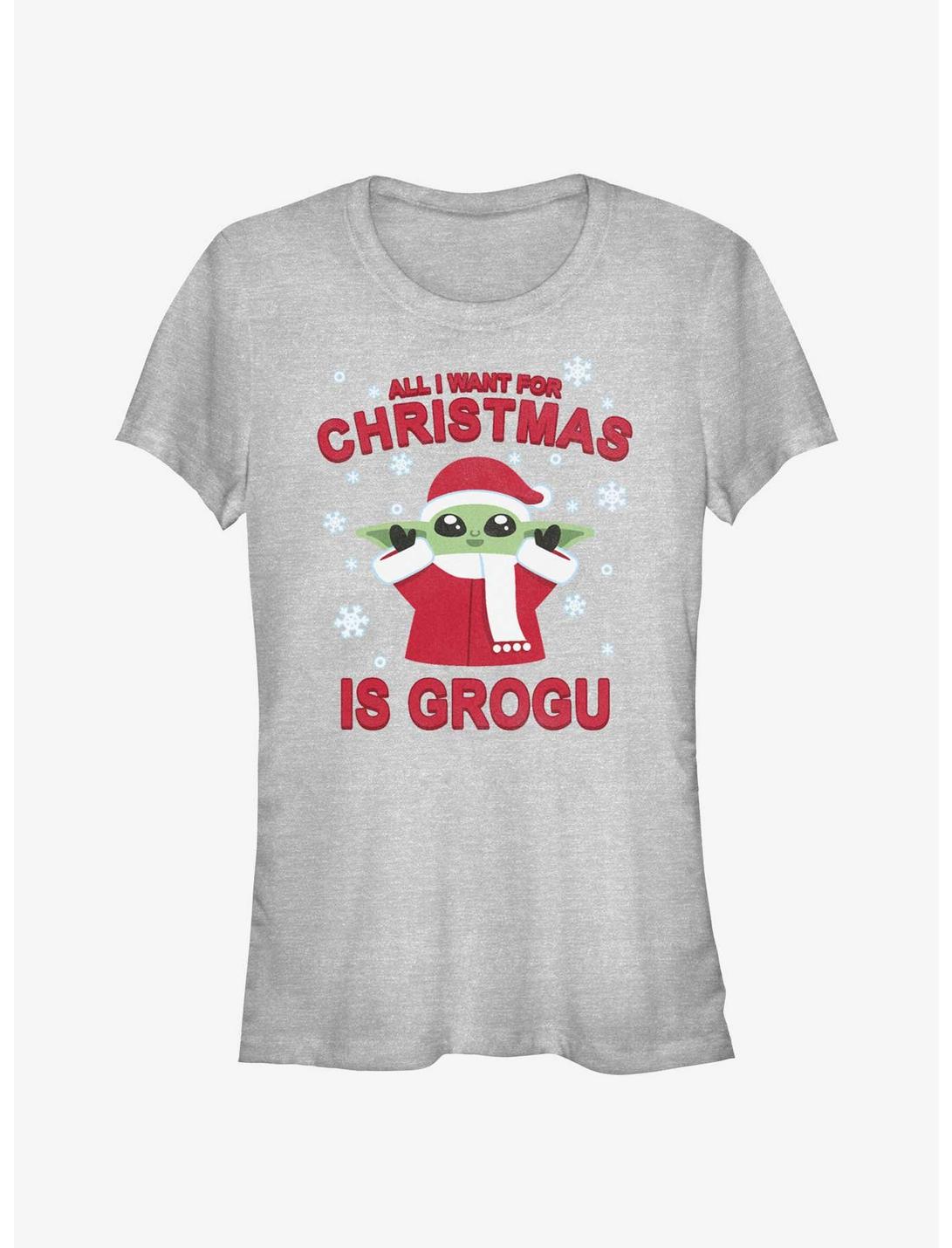 Star Wars The Mandalorian Grogu For Christmas Girls T-Shirt, ATH HTR, hi-res