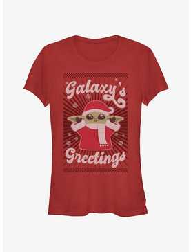 Star Wars The Mandalorian Grogu Galaxy's Greetings Girls T-Shirt, , hi-res