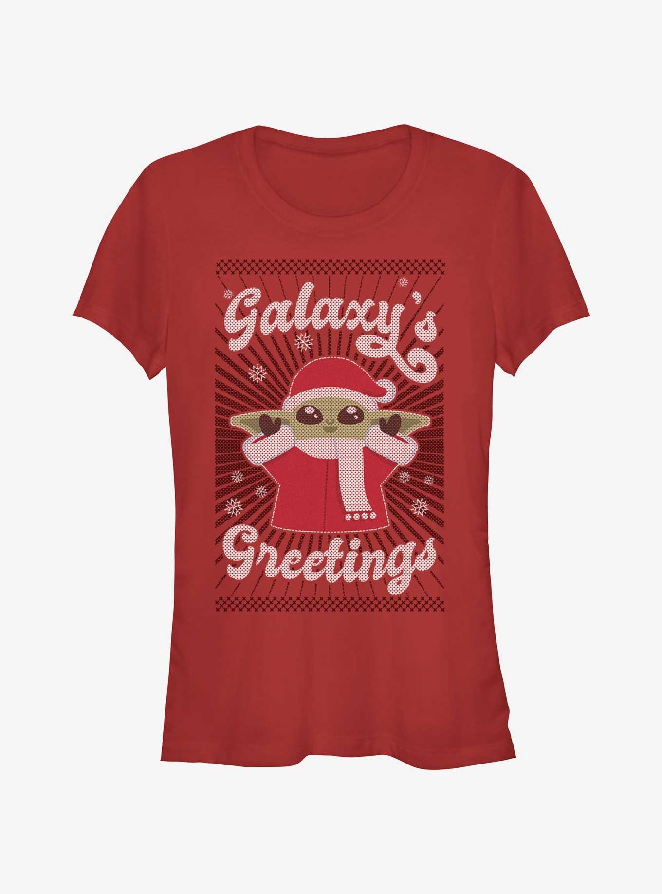 Star Wars The Mandalorian Grogu Galaxy's Greetings Girls T-Shirt, , hi-res