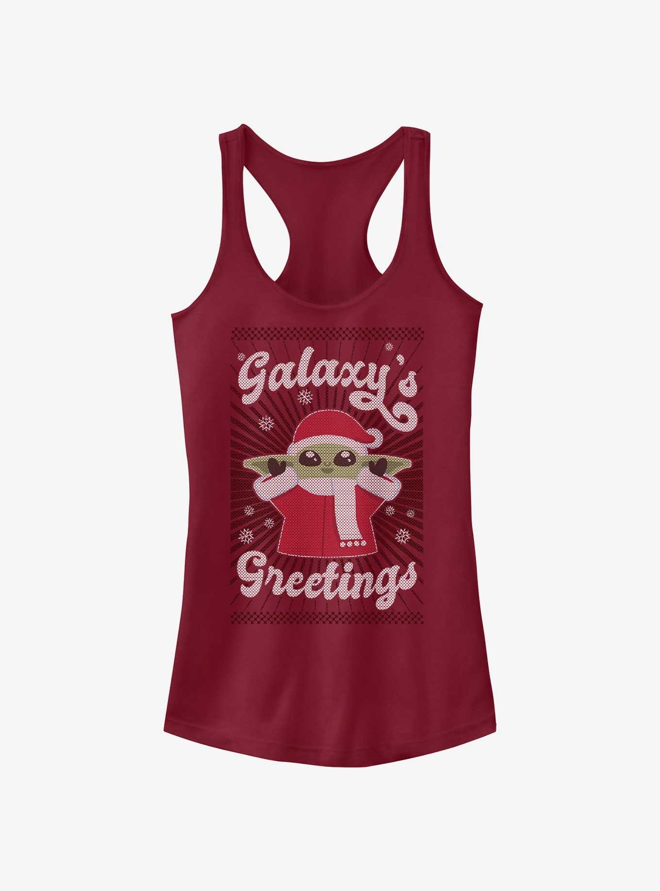 Star Wars The Mandalorian Grogu Galaxy's Greetings Girls Tank, SCARLET, hi-res