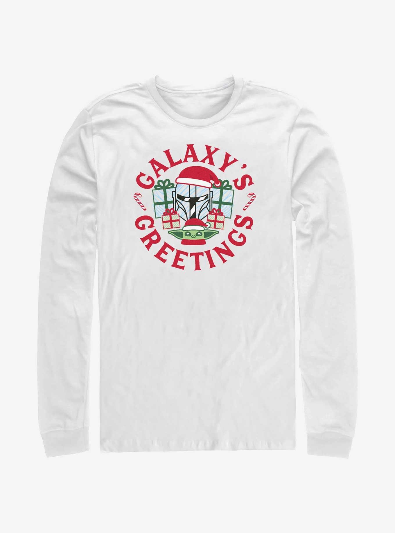 Star Wars The Mandalorian Galaxy's Greetings Stamp Long-Sleeve T-Shirt, , hi-res
