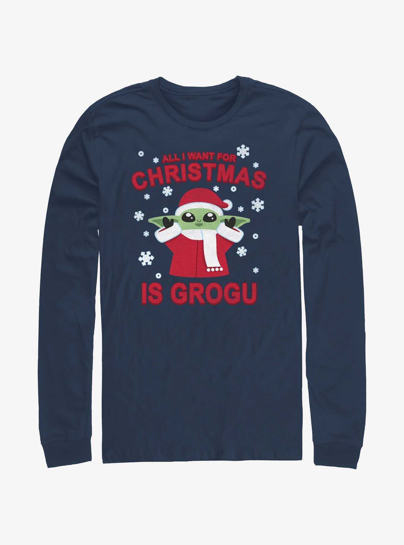 Star Wars The Mandalorian Grogu For Christmas Long-Sleeve T-Shirt, , hi-res