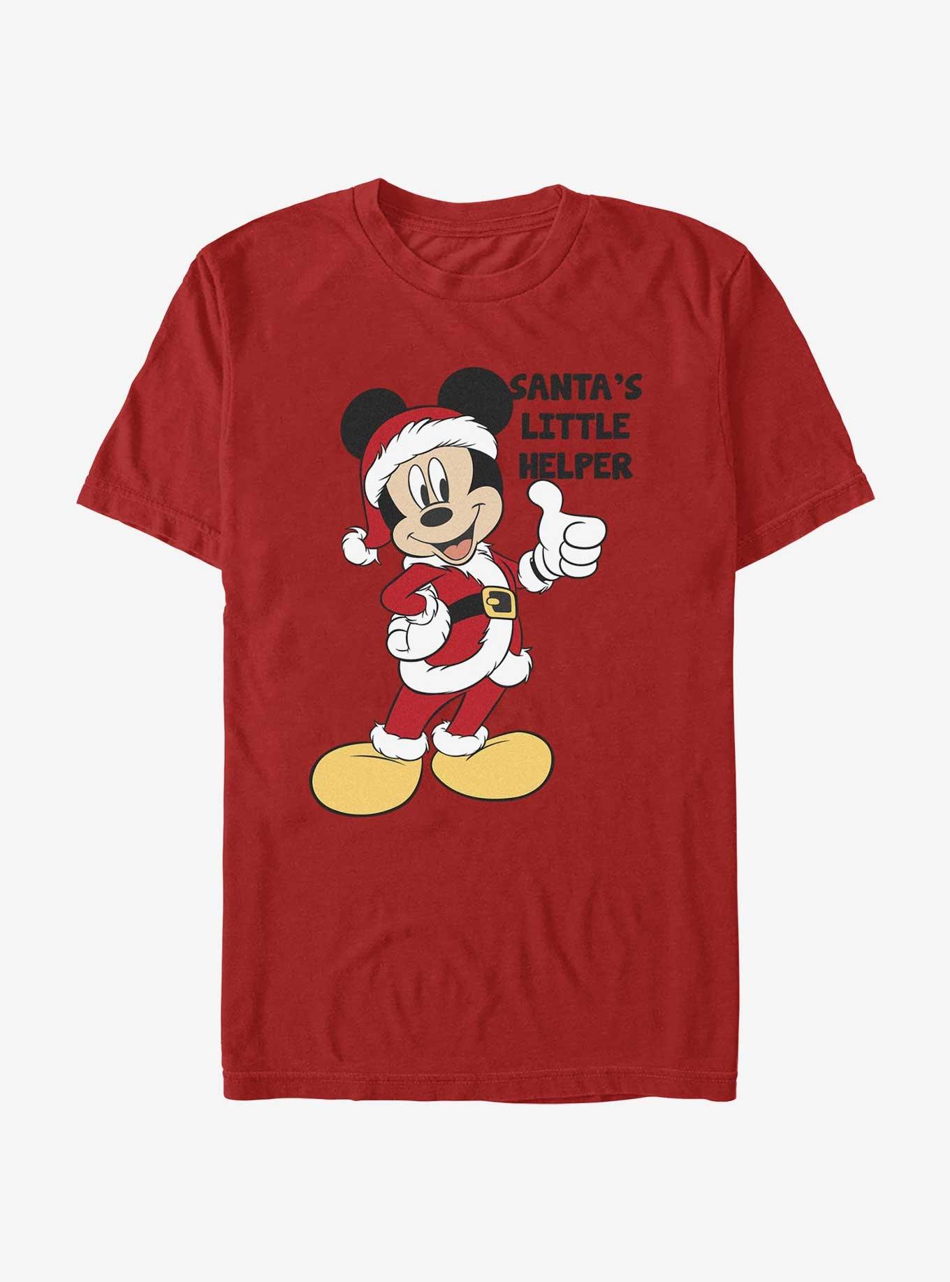 Disney Mickey Mouse Santa's Little Helper T-Shirt, RED, hi-res