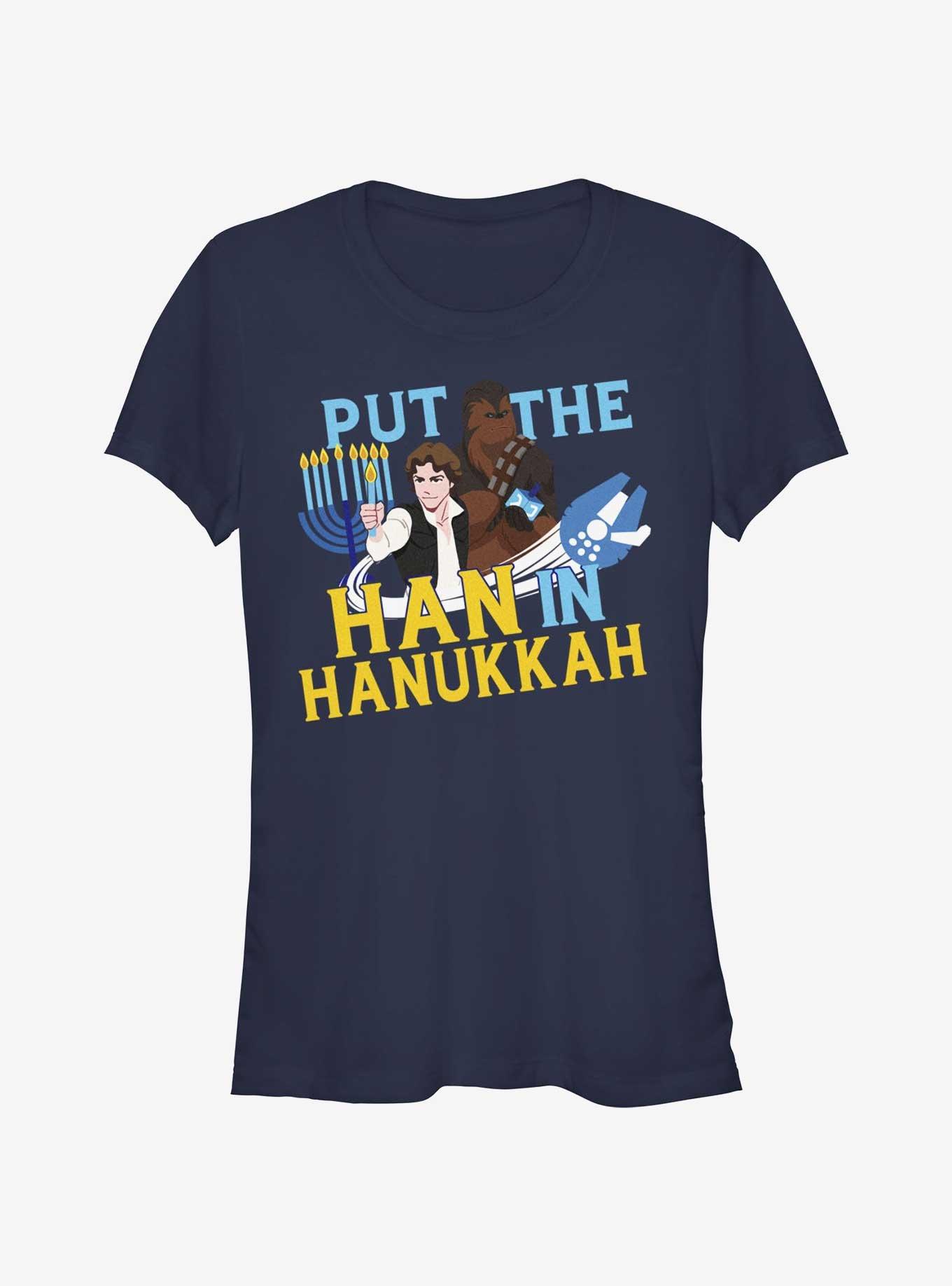 Star Wars Han In Hanukkah Girls T-Shirt, NAVY, hi-res