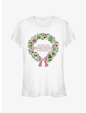 Star Wars Christmas Wreath Icon Fill Girls T-Shirt, , hi-res
