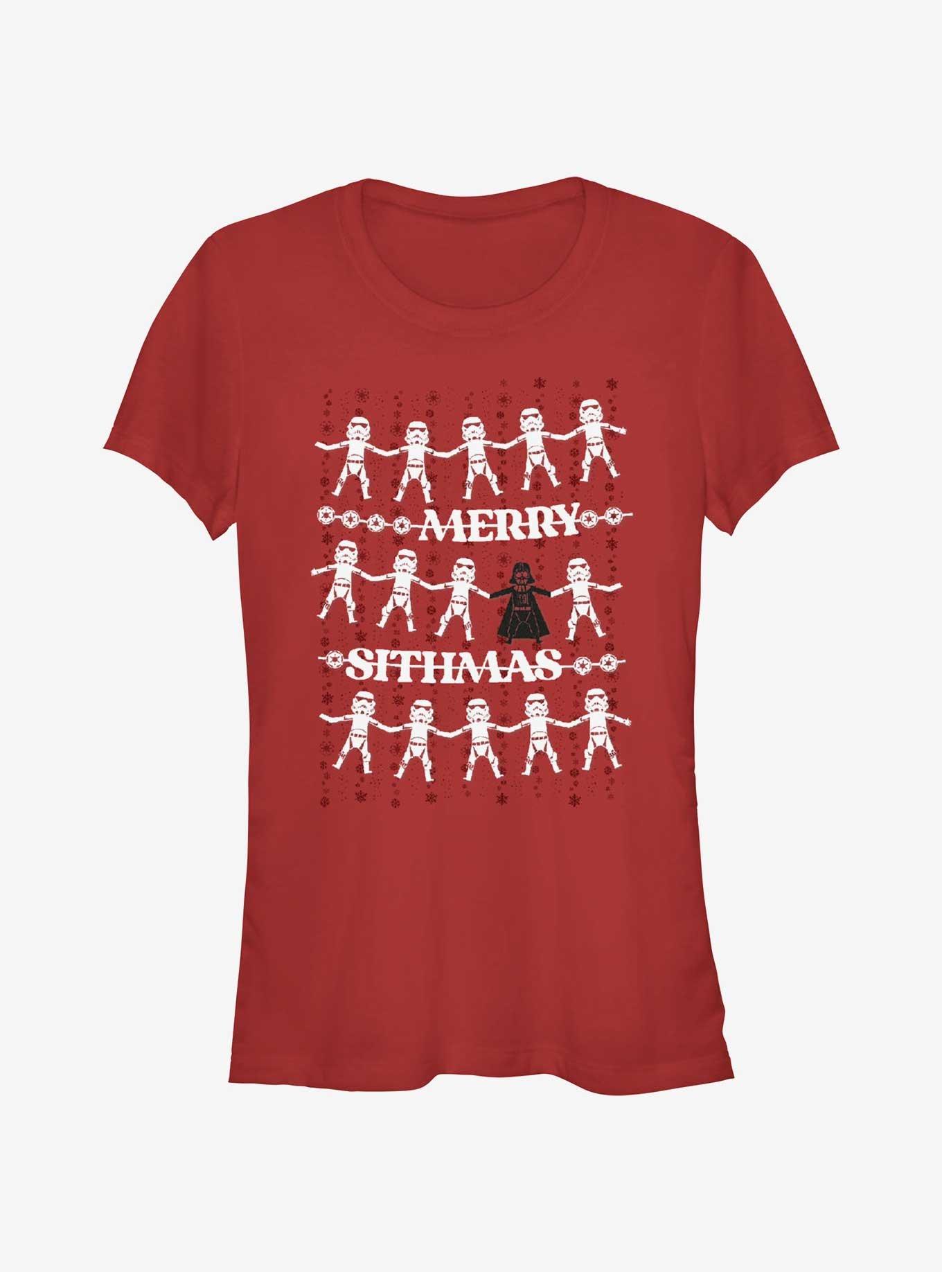 Star Wars Paper Troopers Merry Sithmas Girls T-Shirt, RED, hi-res